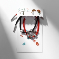 Браслеты &laquo;Неразлучники&raquo; на магните, три черепашки, цвет чёрно-красный, 8 см