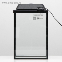 Аквариум "Колонна" с крышкой, 24 литра, 28 х 21 х 40/45,5 см, чёрный