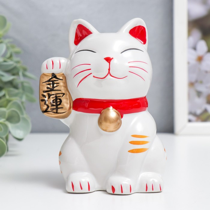Копилка керамика Копилка керамика "Манэки-нэко - иероглиф богатство" 11,5х9х7,3 см