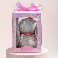 Мягкая игрушка «Зайка Ла-Пу-Ля в платье с повязкой бант», цвет серый, 20 см Мягкая игрушка «Зайка Ла-Пу-Ля в платье с повязкой бант», цвет серый, 20 см