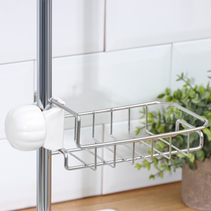 Подставка для губок на кран, 17&times;10&times;3,5 см, цвет хром