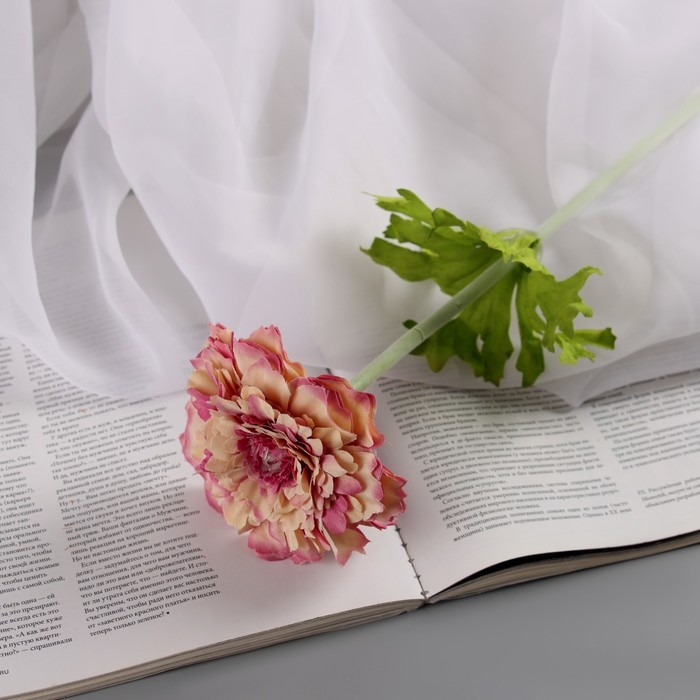 Цветы искусственные "Хризантема люкс" d-9 см, 50 см, сиреневый