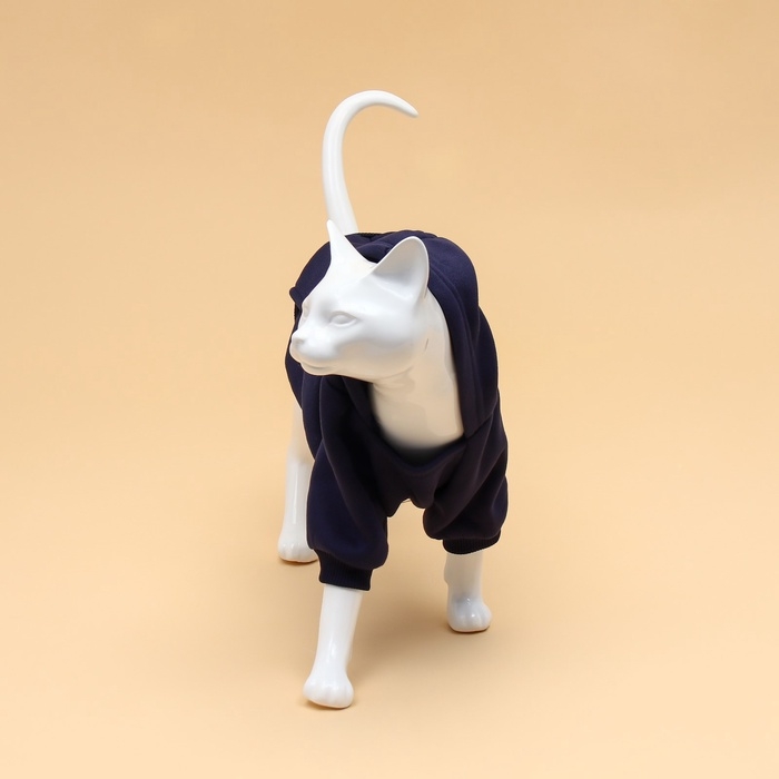 Толстовка для животных с капюшоном, размер XS (ДС 30 см). Синяя