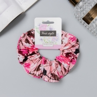 Резинка для волос "Орбита" жатка лето, 12 см, розовый