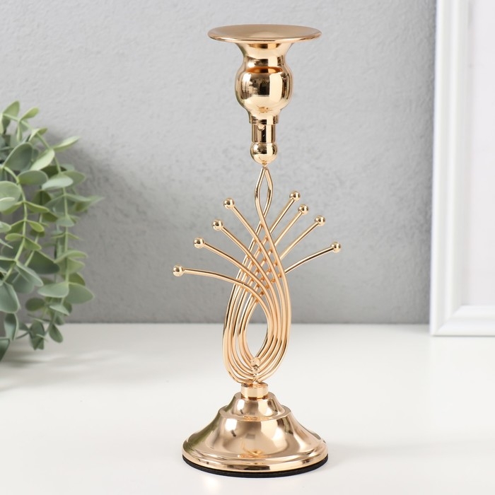 Подсвечник металл на 1 свечу "Золотое сечение" d=2-6 см 8х8х23 см