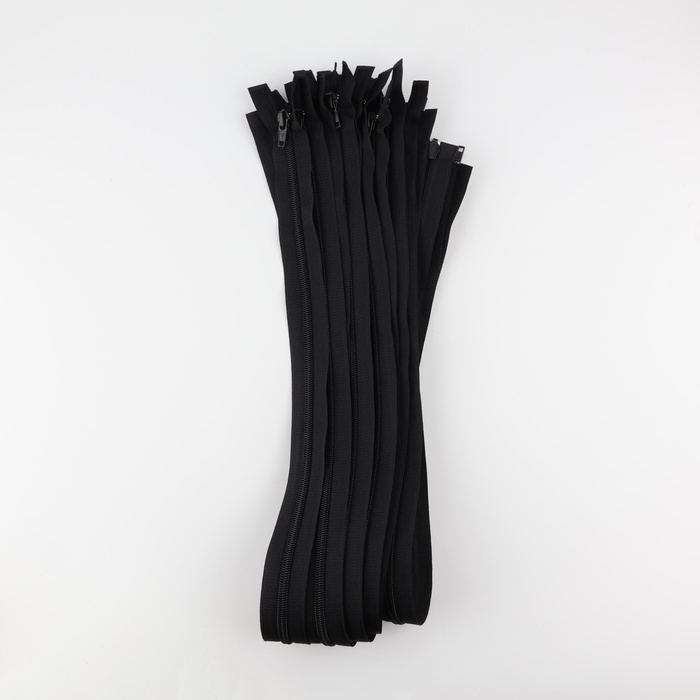 Молния &laquo;Спираль&raquo;, №7, разъёмная, 2 бегунка, замки автомат, 80 см, цвет чёрный, цена за 1 штуку