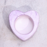 Подсвечник "Сердце малое. Мрамор" из гипса,7х3см,мрамор с фиолетовыми поллосками Подсвечник "Сердце малое. Мрамор" из гипса,7х3см,мрамор с фиолетовыми поллосками