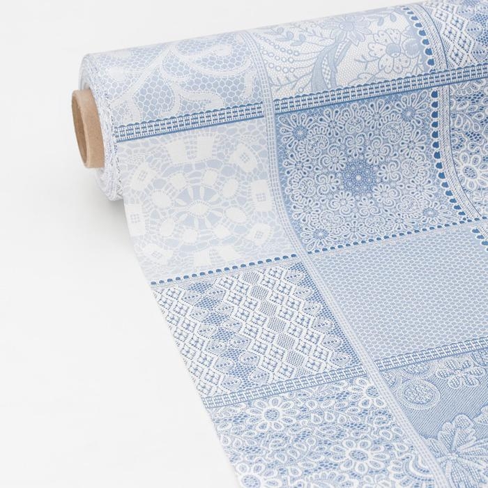 Клеёнка столовая на нетканой основе «Мажор. Ажур», 1,35×20 м, цвет голубой Клеёнка столовая на нетканой основе «Мажор. Ажур», 1,35×20 м, цвет голубой