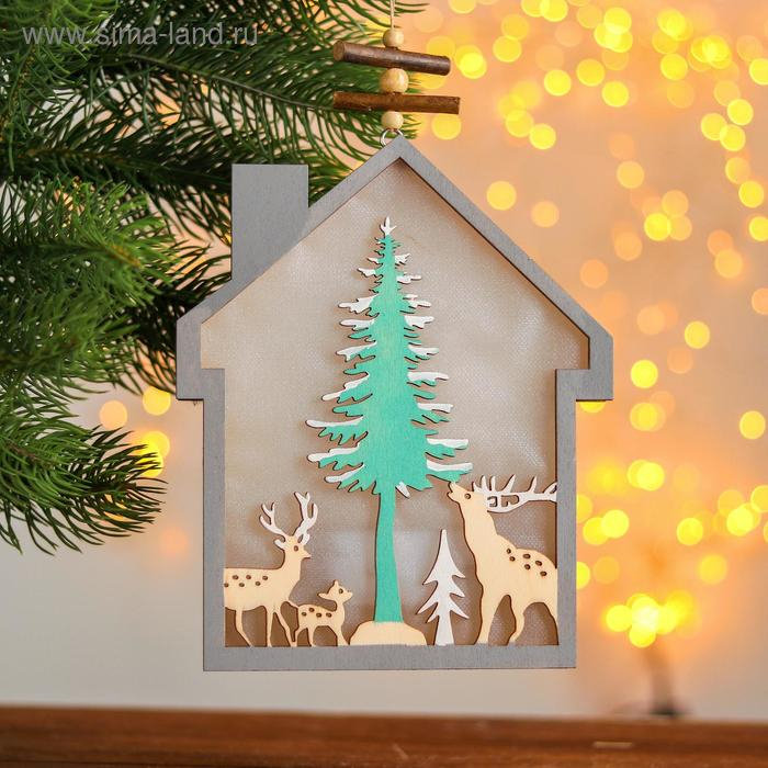 Новогодний декор с подсветкой &laquo;Домик&raquo; 2АА, 2х15х18,3 см