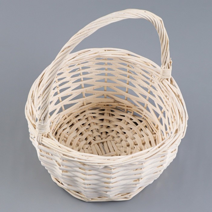 Корзина плетеная, 19х10/24 см, белый, ива Корзина плетеная, 19х10/24 см, белый, ива