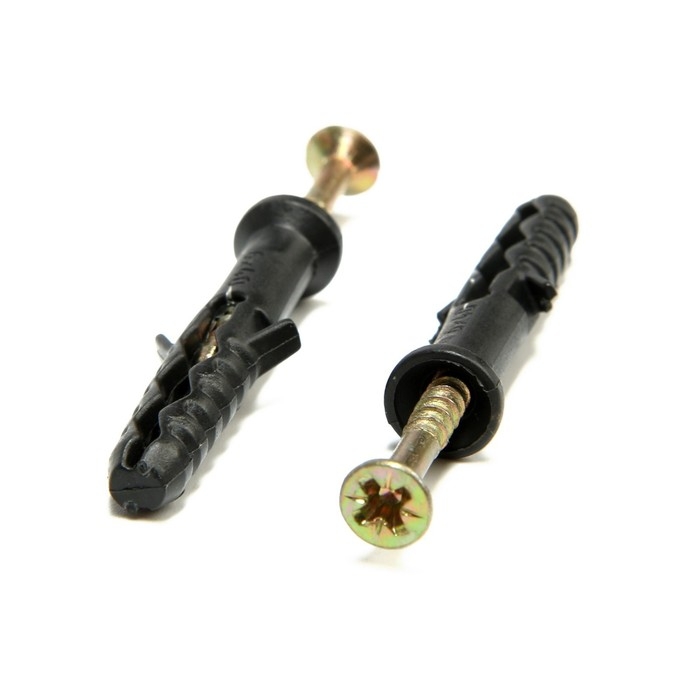 Дюбель-гвоздь "Стройбат", полипропиленовый, потайная манжета, 6x40 мм, 200 шт