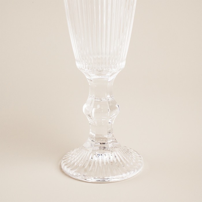 Набор бокалов для шампанскго стеклянный SL Home &laquo;Ларго&raquo;, 160 мл, 6,7&times;20 см, 6 шт, цвет прозрачный