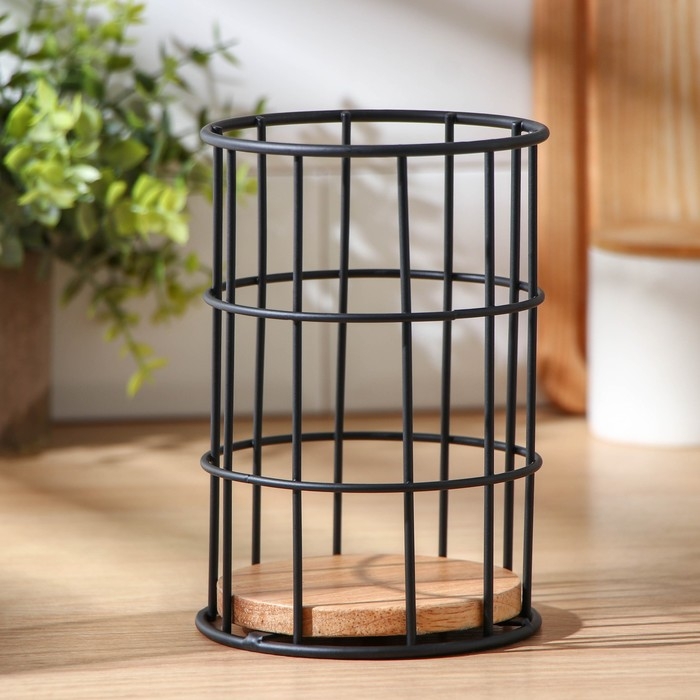 Сушилка для столовых приборов Доляна &laquo;Эстетика&raquo;, 11,2&times;11,2&times;16,5 см, цвет чёрный