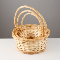 Набор корзин, 3 шт, 33&times;15&times;35 см, 28&times;13&times;27 см, 24&times;12&times;22 см, ива
