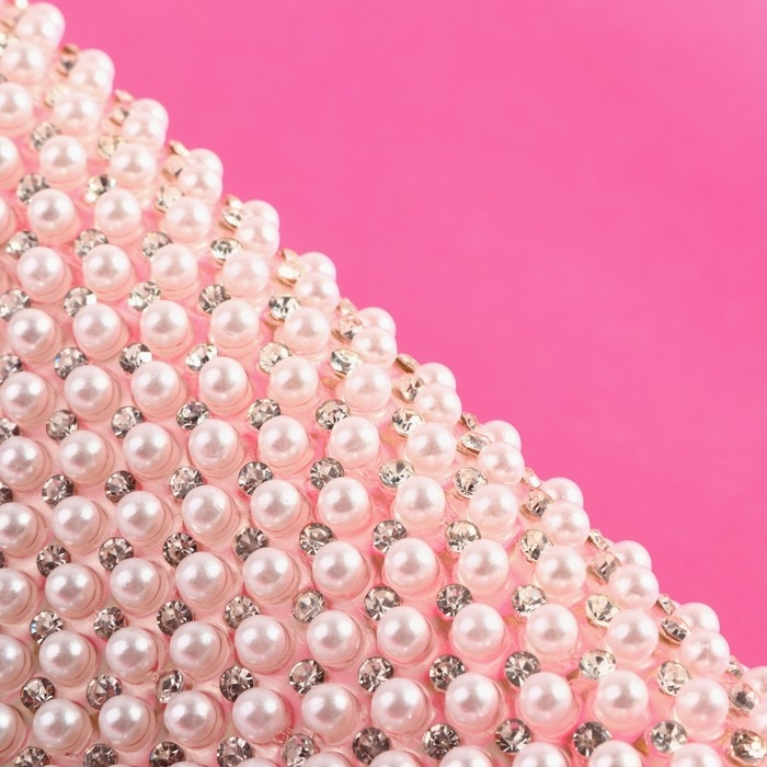 Жемчуг со стразами термоклеевой, 40 × 24 см, цвет белый Жемчуг со стразами термоклеевой, 40 × 24 см, цвет белый