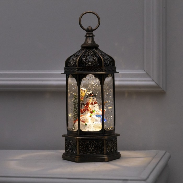 Светодиодная фигура «Фонарь со снеговиками» 13 × 28.5 × 12 см, пластик, батарейки ААх3 (не в комплекте), USB, свечение тёплое белое Светодиодная фигура «Фонарь со снеговиками» 13 × 28.5 × 12 см, пластик, батарейки ААх3 (не в комплекте), USB, свечение тёплое белое