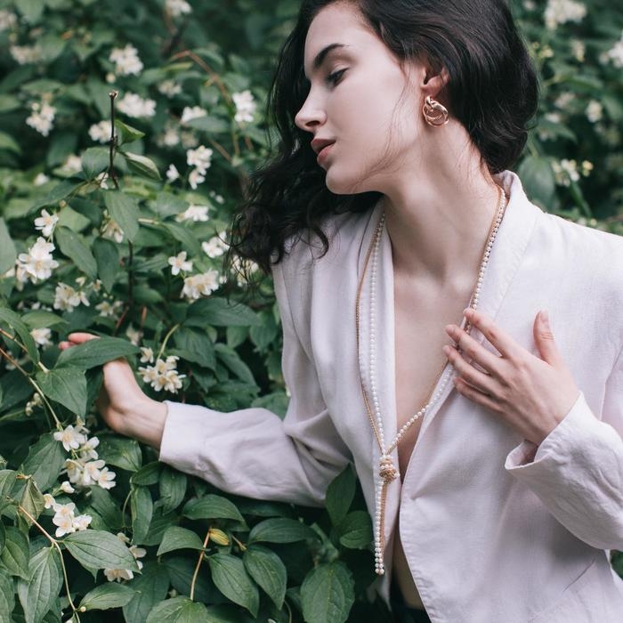 Бусы 2 нити &laquo;Трансформер&raquo; (несколько способов носки), жемчужные, цвет бело-золотой ,118см