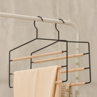 Плечики - вешалка для брюк и юбок LaDо́m Laconique, многоуровневая, 37&times;31,5&times;1,1 см, цвет чёрный