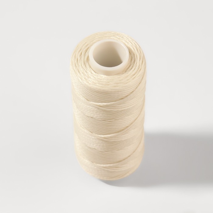Нитки вощёные, плоские, 150D/16, 0,8 мм, 50 &plusmn; 2 м, цвет молочный