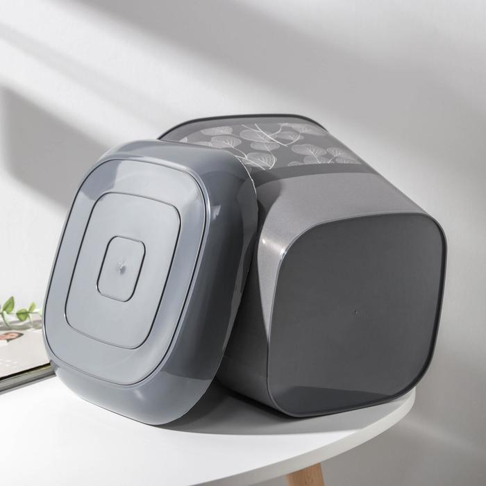 Горшок с поддоном &laquo;Листопад&raquo;, 7,3 л, цвет тёмно-серый