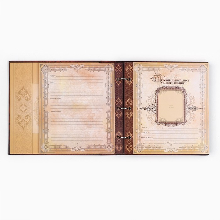 Родословная книга с рамкой под фото &laquo;Родословная книга&raquo;, под дерево, 50 листов, 21,5 х 23,7 см.