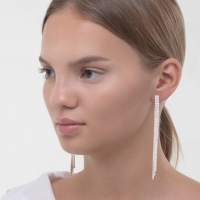 Клипсы &laquo;Лёд&raquo; тройная сплошная, цвет белый в серебре