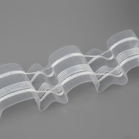 Шторная лента, органза, 4 см, 50 ± 1 м, цвет прозрачный Шторная лента, органза, 4 см, 50 ± 1 м, цвет прозрачный