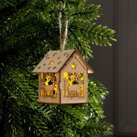 Ёлочная игрушка &laquo;Домик с оленем&raquo;, от батареек, свечение тёплое белое