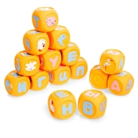 Набор резиновых кубиков &laquo;Весёлая азбука&raquo;, 18 штук