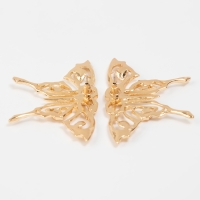 Серьги металл &laquo;Бабочка&raquo; ажурная, цвет золото