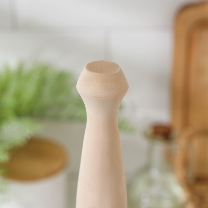 Картофелемялка-толкушка Доляна, 34&times;4.3 см, берёза