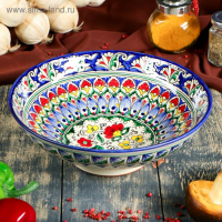 Супница Риштанская Керамика "Цветы", 25 см, синяя Супница Риштанская Керамика "Цветы", 25 см, синяя