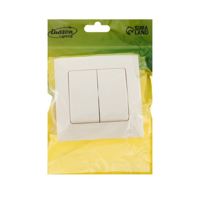 Выключатель Luazon Lighting Выключатель Luazon Lighting "Антей", 10 А, 2 клавиши, скрытый, белый