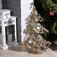 Светодиодная фигура «Ёлка» 38 × 55 × 13 см, металл, текстиль, батарейки ААх2 (не в комплекте), свечение тёплое белое Светодиодная фигура «Ёлка» 38 × 55 × 13 см, металл, текстиль, батарейки ААх2 (не в комплекте), свечение тёплое белое