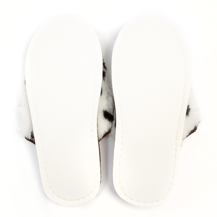 Тапочки женские, цвет молочный &laquo;Лапки&raquo;, размер 39