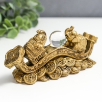 Нэцке полистоун под бронзу "2 слона на жезле Жуи с кристаллом" 5х4,5х12,5 см 222768 Нэцке полистоун под бронзу "2 слона на жезле Жуи с кристаллом" 5х4,5х12,5 см 222768