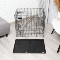 Клетка для собак и кошек, двухъярусная 70 х 50 х 60 см, чёрная