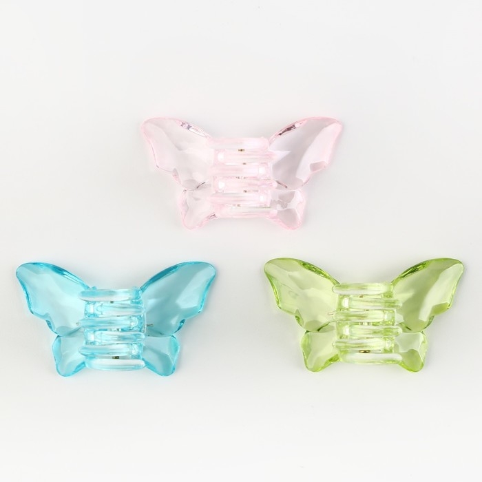 Краб для волос 3 шт. бабочки &laquo;Believe in yourself&raquo; 3 шт., 4.5 х 3 х 3 см