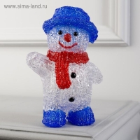 Светодиодная фигура «Приветливый снеговик» 13 × 20 × 8 см, акрил, 10 LED, батарейки ААх2 (не в комплекте), свечение белое Светодиодная фигура «Приветливый снеговик» 13 × 20 × 8 см, акрил, 10 LED, батарейки ААх2 (не в комплекте), свечение белое