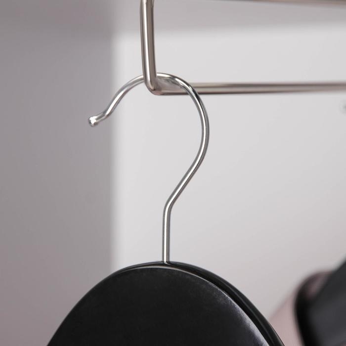 Плечики - вешалка для брюк и юбок SAVANNA, 44,5х1,2х24,5 см, с зажимами, широкие плечики, деревянная сорт А