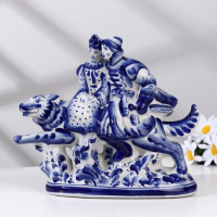 Сувенир "Иван Царевич на сером Волке" 25х10х20,5 см, гжель