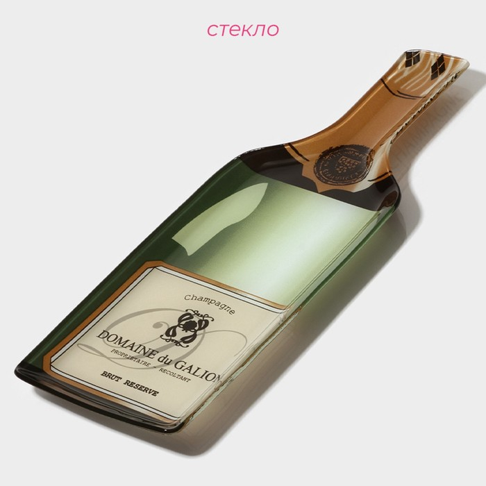 Блюдо стеклянное сервировочное Доляна &laquo;Игристое&raquo;, 34,5&times;11,5&times;1,5 см