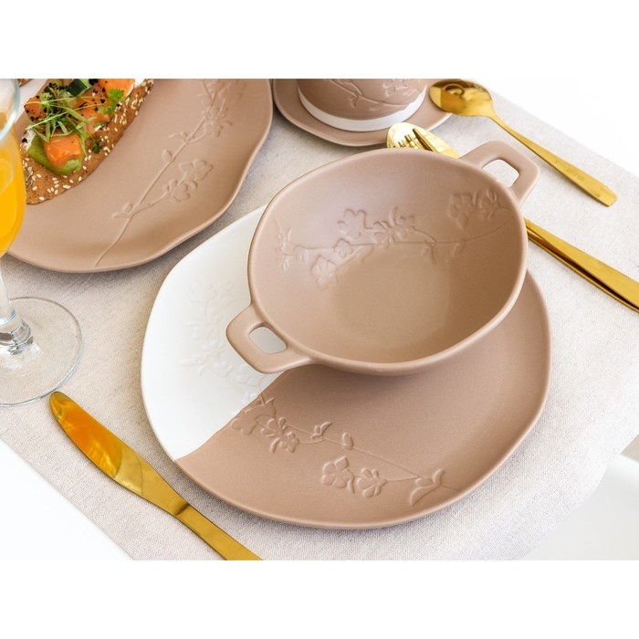 Тарелка керамическая глубокая &laquo;Монблан&raquo;, 21х15 х 5,8 см, 400 мл