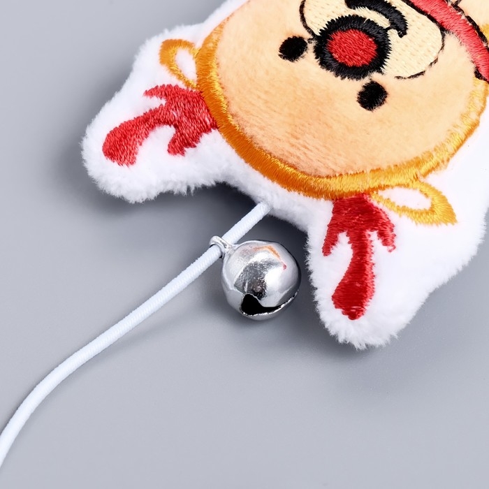 Новый год. Дразнилка-удочка для кошек с бубенчиком Новый год. Дразнилка-удочка для кошек с бубенчиком "Красный нос", 40 см