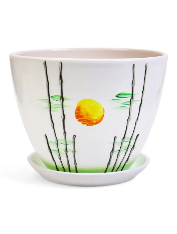 Горшок цветочный поддоном  8 л,  керамика, Азия (М)