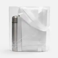 Шопер Clear Fest, ver.2, прозрачный с белыми ручками