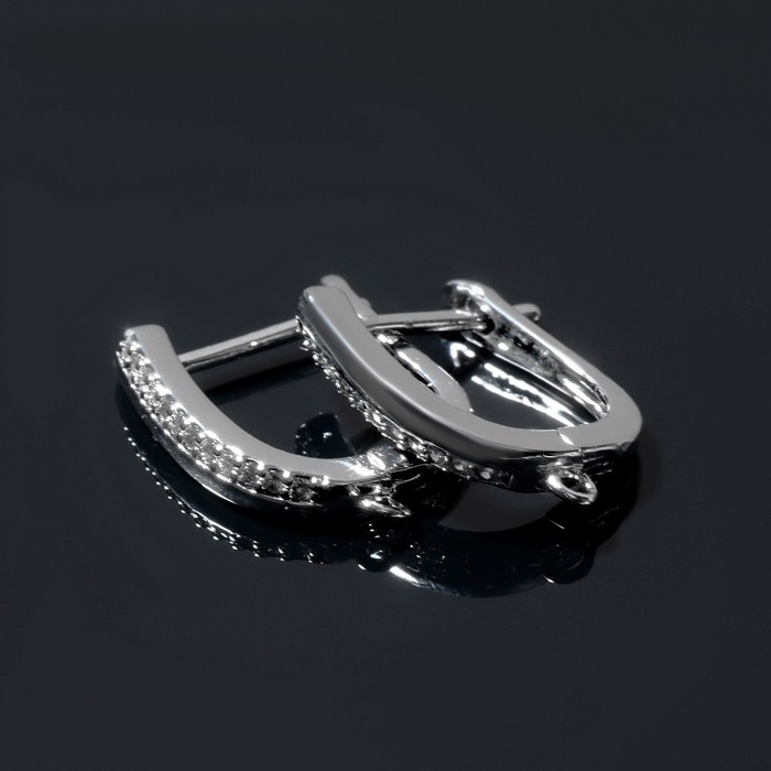 Швензы родированные &laquo;Дуо&raquo;, цвет белый в серебре