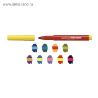 Фломастеры 9 цветов Carioca "Magic" +1 перекрашивающий, утолщенные 6.0 мм, несмываемые, картон, европодвес