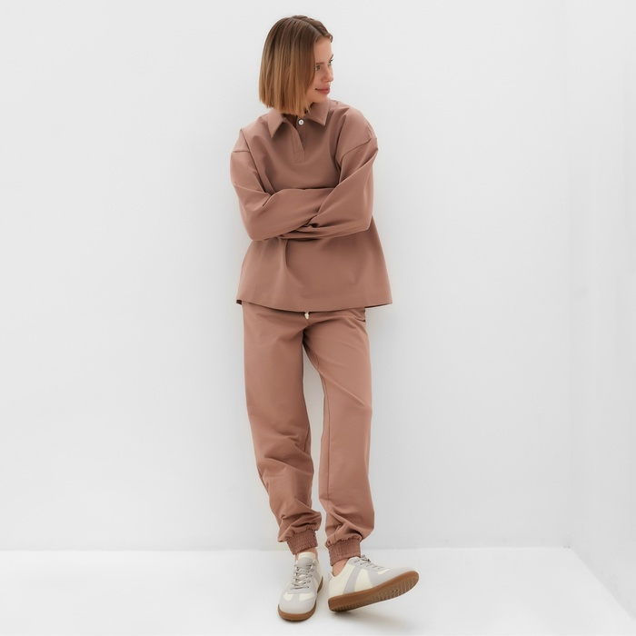 Костюм женский (джемпер, брюки) MINAKU: Casual Collection цвет бежевый, размер 42