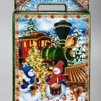 Подарочная новогодняя коробка &laquo;Экспресс&raquo;, для сладких подарков, 16.8&times;7&times;25 см